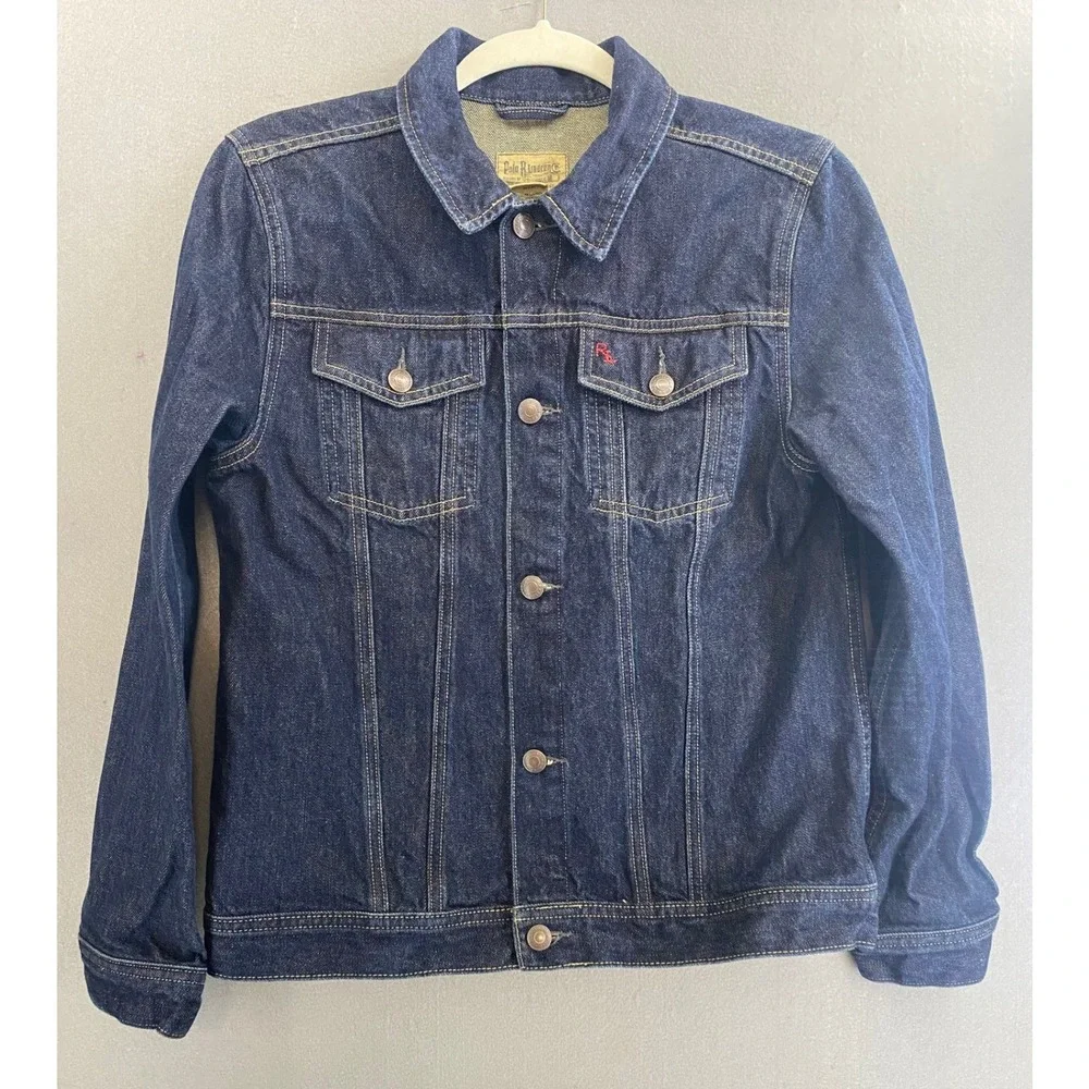 Polo Ralph Lauren Youth Size 18 teen Indigo Denim Jacket Blue Cotton RL Logo